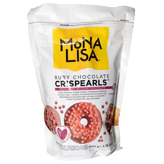 Декор із шоколаду callebaut Ruby Mona Lisa Crispearls Ruby 800 г