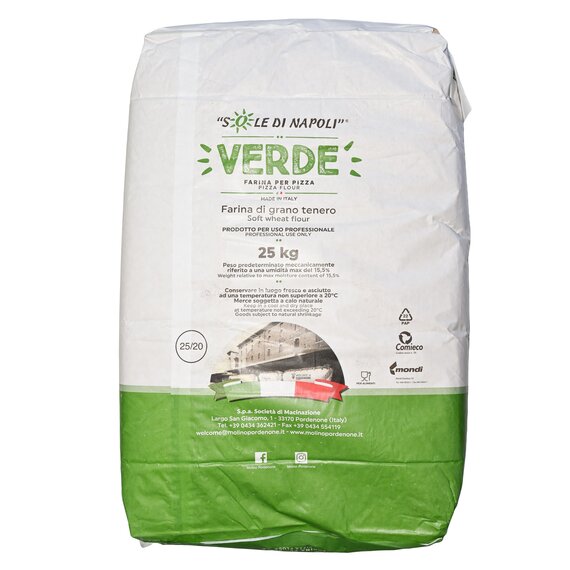 Итальянская мука для пиццы Sole di Napoli VERDE 25 кг, изображение 2