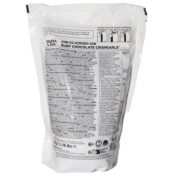 Декор із шоколаду callebaut Ruby Mona Lisa Crispearls Ruby 800 г, зображення 2