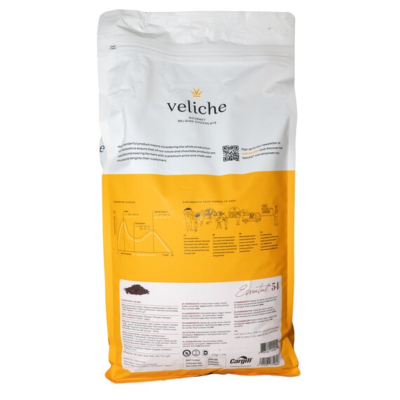 Черный шоколад VELICHE DARK ESSENTIAL 54% 1 кг, Вес: 5 кг, изображение 4