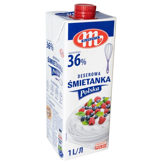 Сливки Smietanka Mlekovita 36% 1 л, изображение 2