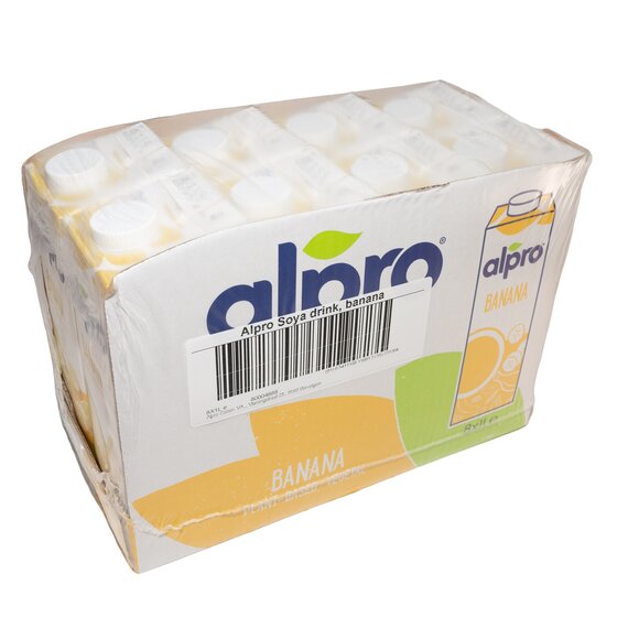 Соєве молоко з банановим смаком Alpro оптом, ящик 8 л