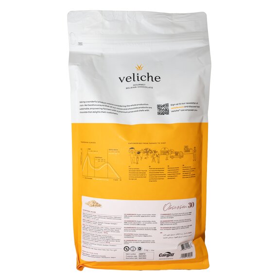 Білий шоколад VELICHE WHITE OBSESSION 30% 5 кг, зображення 4