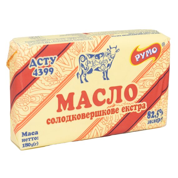Масло вершкове РУМО 82.5% 180 г оптом, ящик 24 шт, зображення 3