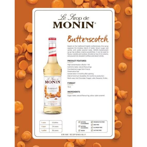 Сироп Monin Іриска (Баттерскотч) 700 мл, зображення 5 Сироп Monin Іриска (Баттерскотч) 700 мл, зображення 5