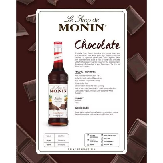 Сироп Monin Шоколад 700 мл, зображення 4 Сироп Monin Шоколад 700 мл, зображення 4