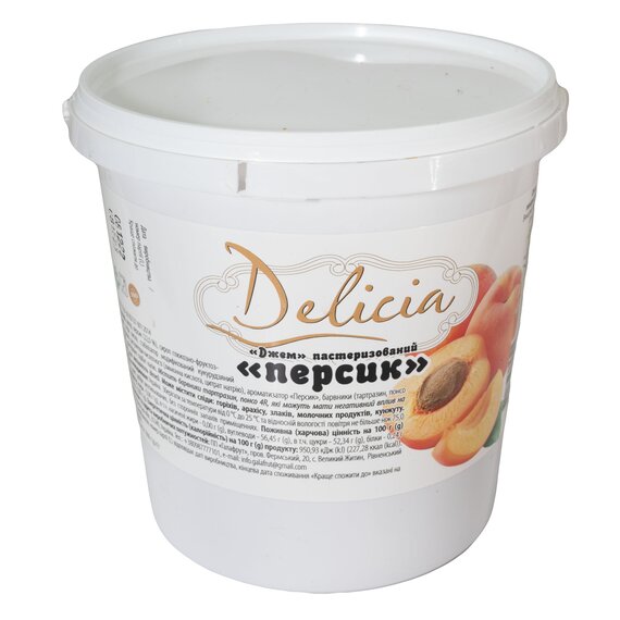Джем Delicia Персик зі шматочками фруктів 1 кг