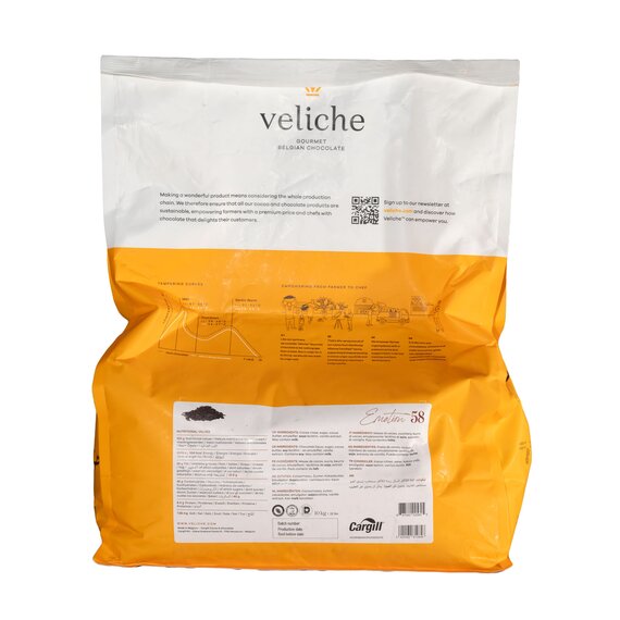Черный шоколад VELICHE DARK EMOTION 58% 10 кг, изображение 3 Черный шоколад VELICHE DARK EMOTION 58% 10 кг, изображение 3