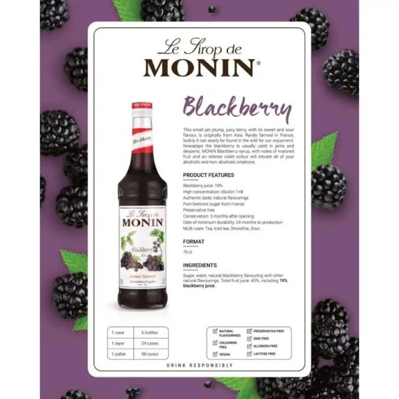 Сироп Monin Ежевика 700 мл, изображение 3