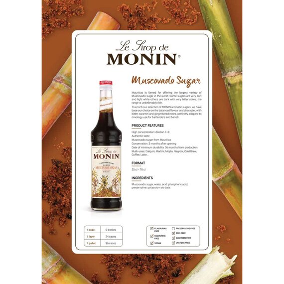 Сироп Monin Сахар Мусковадо 700 мл, изображение 3