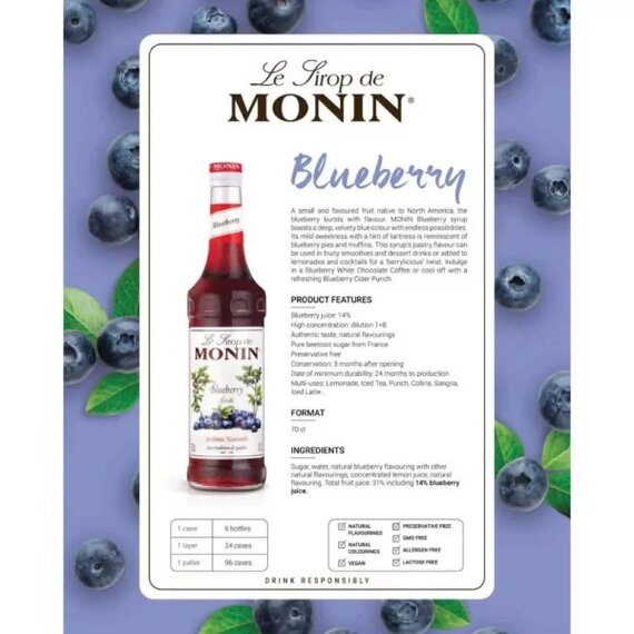Сироп Monin Чорниця 700 мл, зображення 4 Сироп Monin Чорниця 700 мл, зображення 4