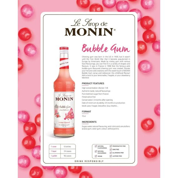 Сироп Monin Баббл гам (Жевательная резинка) 700 мл, изображение 5