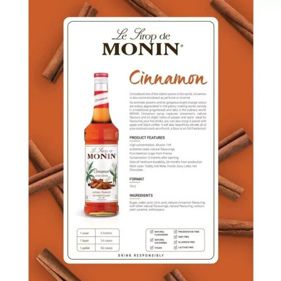Сироп Monin Кориця 700 мл, зображення 4