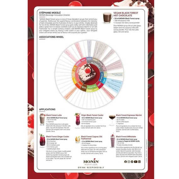 Сироп Monin Чорний ліс (шоколадно-вишневий пиріг) 1 л, зображення 4