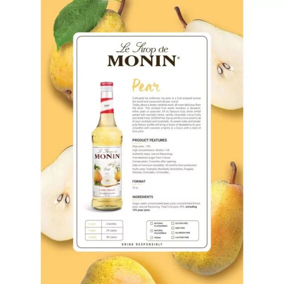 Сироп Monin Груша 700 мл, зображення 3 Сироп Monin Груша 700 мл, зображення 3