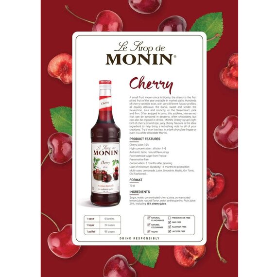 Сироп Monin Вишня 1 л, зображення 3 Сироп Monin Вишня 1 л, зображення 3