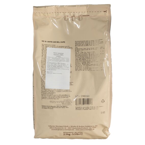 Карамельний шоколад Lubeca CARAMEL 32% 2.5 кг, зображення 6