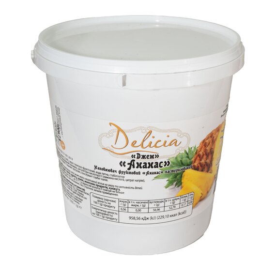 Джем Delicia Ананас зі шматочками фруктів 1 кг