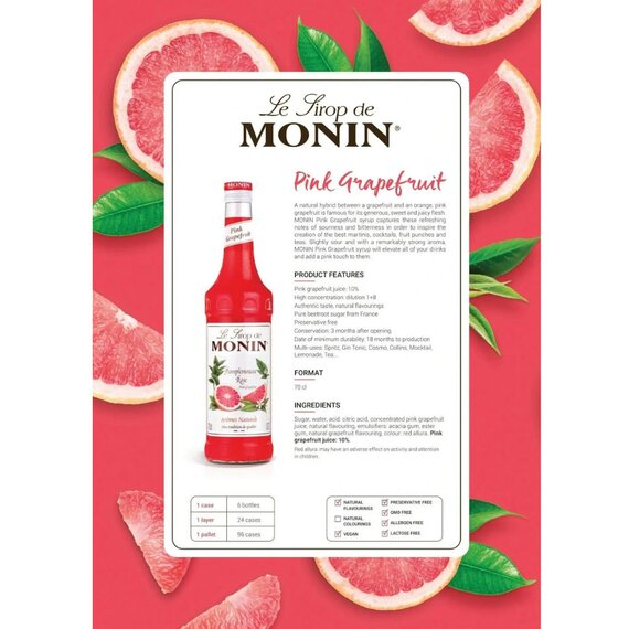 Сироп Monin Розовый грейпфрут 1 л, изображение 3