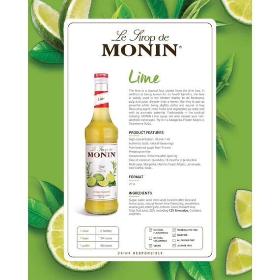 Сироп Monin Лайм 700 мл, зображення 2