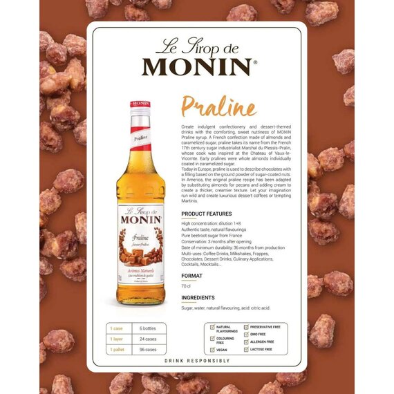 Сироп Monin Праліне (мигдальна карамель) 700 мл, зображення 3