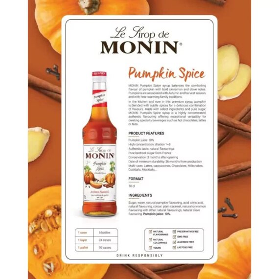 Сироп Monin Пряная тыква 700 мл, изображение 5