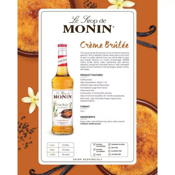 Сироп Monin Крем брюле 1 л, изображение 3 Сироп Monin Крем брюле 1 л, изображение 3