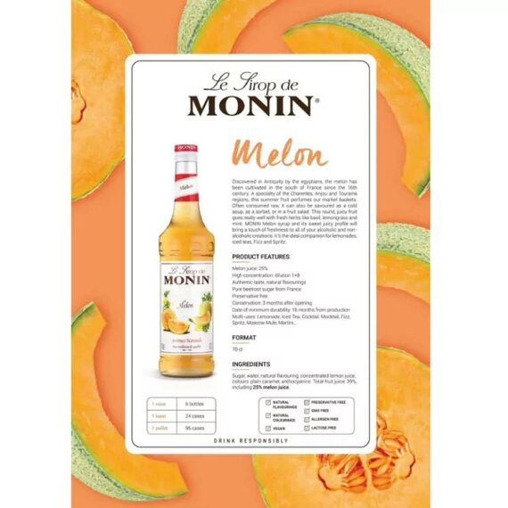 Сироп Monin Диня 700 мл, зображення 3