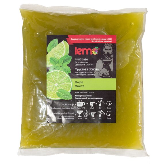 Основа для лимонаду та чаю (фруктове пюре) Lemo Мохіто 1 кг, зображення 2