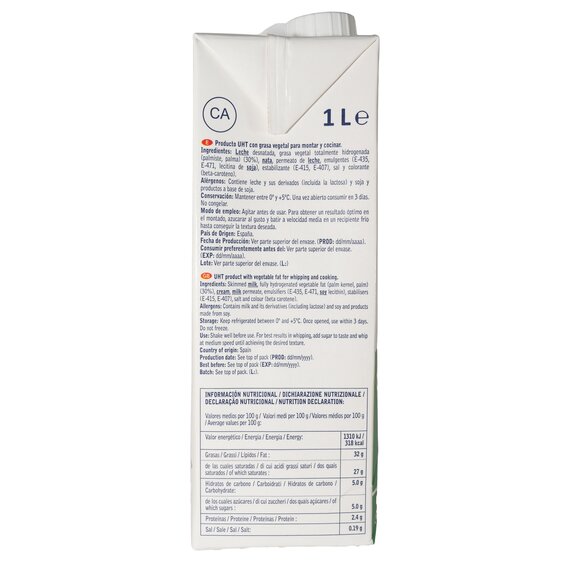 Вершки 30% Snel para montar y cocinar рослинні 1 л, зображення 3