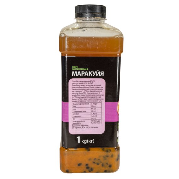 Пастеризоване пюре Fruity Land Маракуя з кісточкою 1 кг, зображення 2