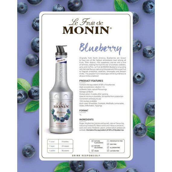 Пюре Monin Черника 1 л, изображение 4