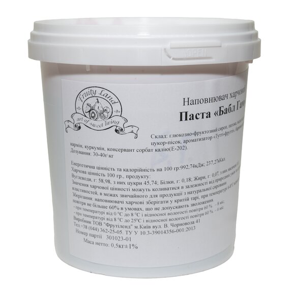 Паста концентрована FruityLand Бабл Гам 500 г, зображення 3 Паста концентрована FruityLand Бабл Гам 500 г, зображення 3