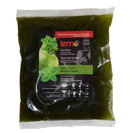 Основа для лимонаду та чаю (фруктове пюре) Lemo Яблуко-Селера 1 кг, зображення 2