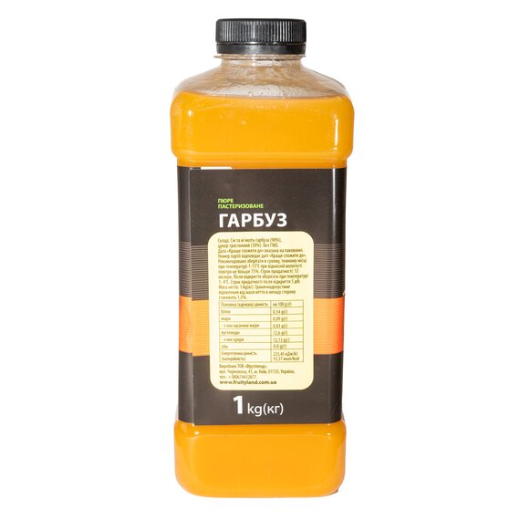 Пастеризоване пюре Fruity Land Гарбуз 1 кг, зображення 2
