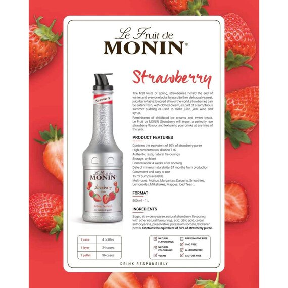 Пюре Monin Полуниця 1 л, зображення 4