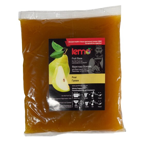 Основа для лимонада и чая (фруктовое пюре) Lemo Груша 1 кг, изображение 2