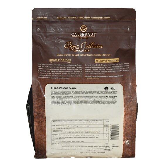 Темний шоколад кувертюр Callebaut Fortina 2,5 кг, Вага: 2.5 кг, зображення 4