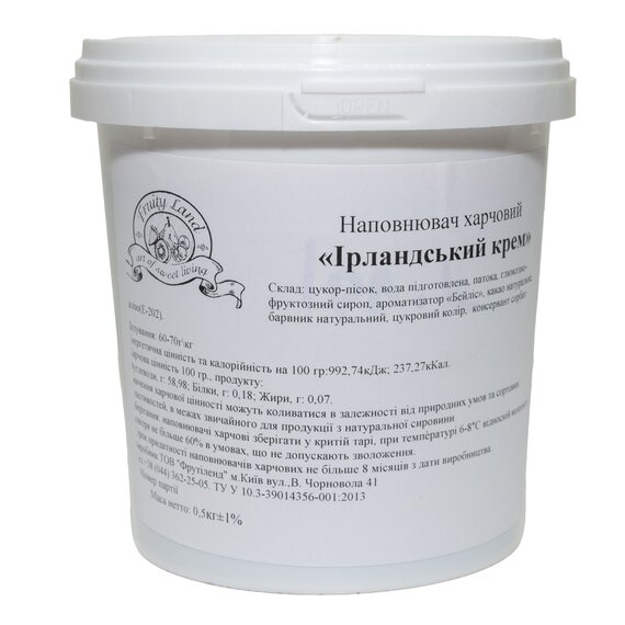 Паста концентрированная FruityLand Ирландский крем 500 г, изображение 2 Паста концентрированная FruityLand Ирландский крем 500 г, изображение 2