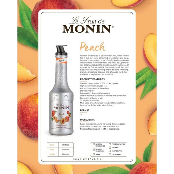 Пюре Monin Персик 1 л, изображение 2
