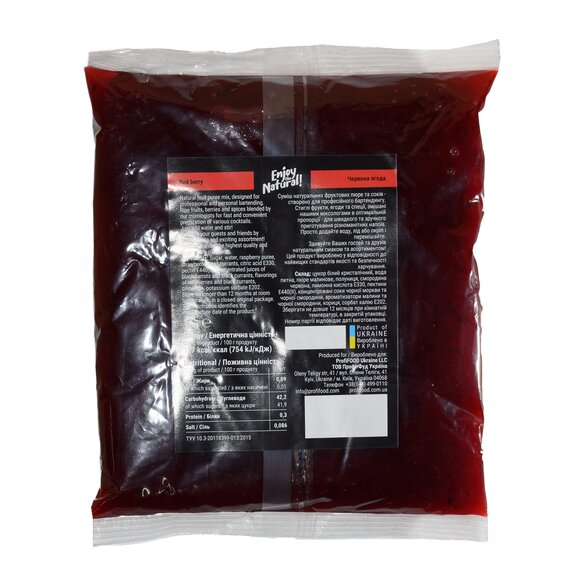 Основа для лимонаду та чаю (фруктове пюре) Lemo Червона Ягода 1 кг, зображення 3