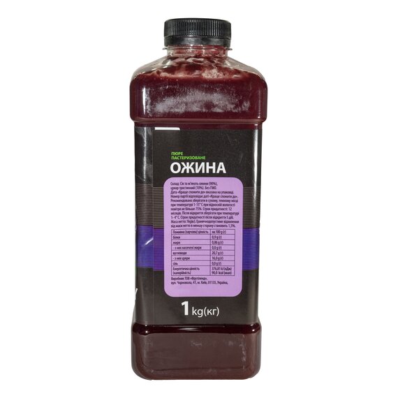 Пастеризоване пюре Fruity Land Ожина 1 кг, зображення 2