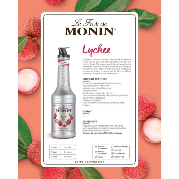 Пюре Monin Лічі 1 л, зображення 5