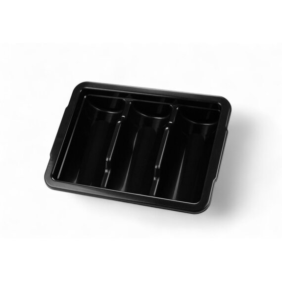 Лоток для столовых приборов черный 3 отделения, изображение 2