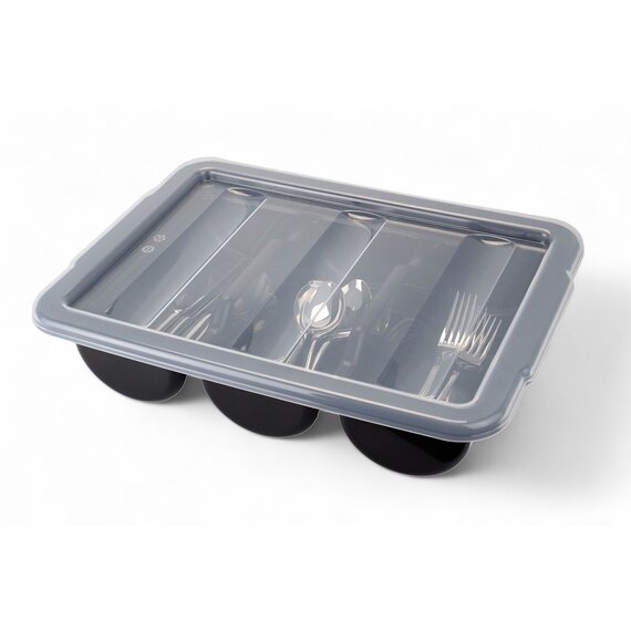 Лоток для столовых приборов черный 3 отделения, изображение 6