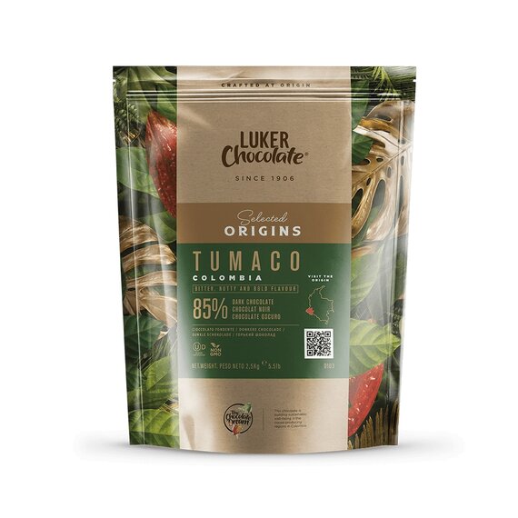 Екстра чорний шоколад Luker Chocolate TUMACO 85% 2.5 кг, зображення 3