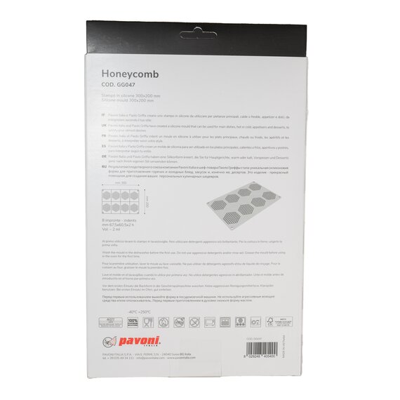 Форма силиконовая Pavoni Гурман Медовые соты Паоло Гриффа, изображение 6 Форма силиконовая Pavoni Гурман Медовые соты Паоло Гриффа, изображение 6