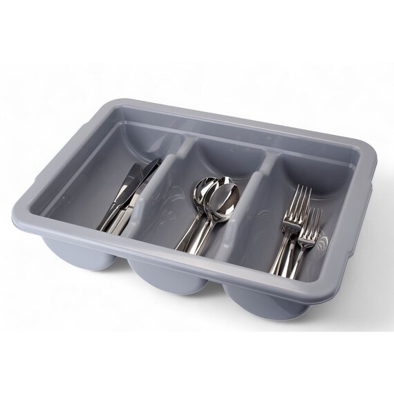 Лоток для столовых приборов серый 3 отделения, изображение 4