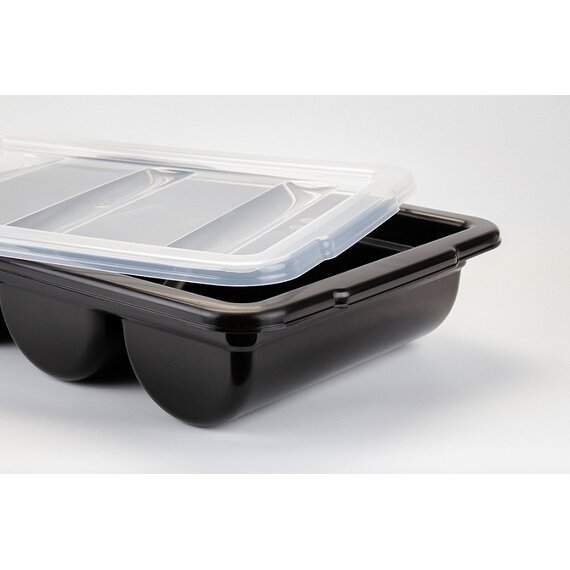 Лоток для столовых приборов черный 3 отделения, изображение 4