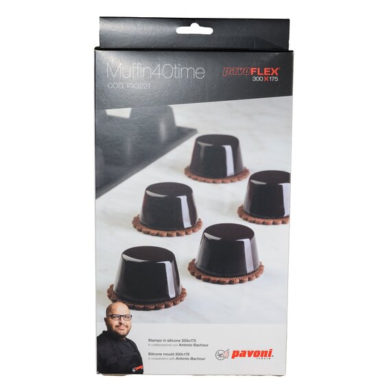 Форма силиконовая Pavoni Павофлекс Мафин 40тайм Антонио Башур, изображение 2 Форма силиконовая Pavoni Павофлекс Мафин 40тайм Антонио Башур, изображение 2